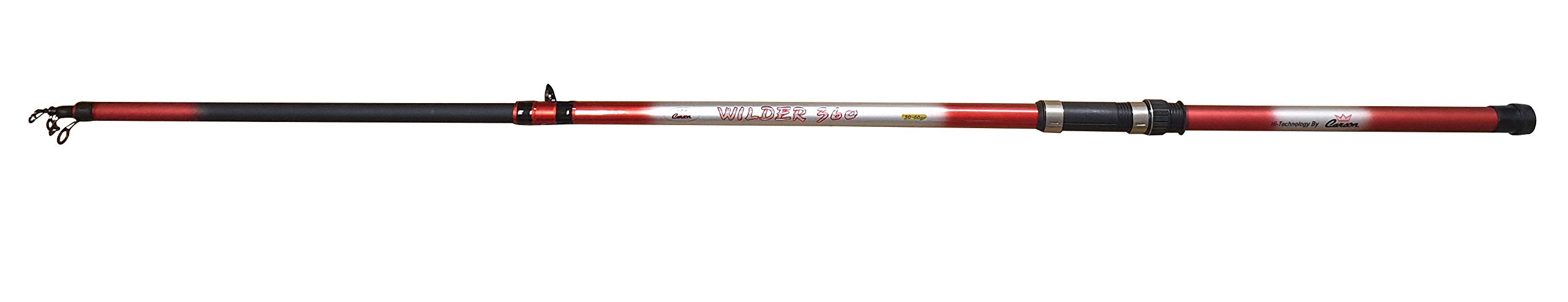 CARSON Kit Canna da Pesca Telescopica da Fondo WILDER | 3.60 Metri, Mulinello TEBEN FD40 3+1BB, Bobina Monofilo in Omaggio, Impugnatura Antiscivolo, Adatto a Grosse Prede