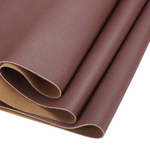 DMiotech Hoja de Cuero Sintético 134,62 cm x 20,32 cm Suave Grano Marrón Rollo de Cuero PU para Proyectos Artesanales DIY