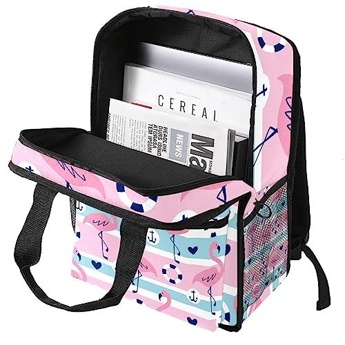 Cartable fille flamant rose et sac à dos garçon multicolore 35cm