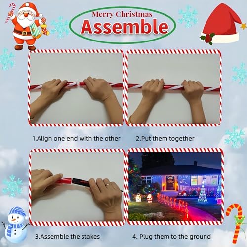 Pytopkto PYTOPKTO-018B 35 Inch Christmas Candy Cane Lights 12Pcs - 8 Modes,Christmas Outdoor Christmas Decorations thumb #3