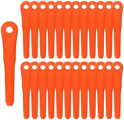25Pcs Plastic Blades for Stihl Weed Eater Blade PolyCut 6-2, 6-3, 7-3, 28-2,48-2 47-3 Trimmer Head- Replace 4002 007 1000-Orange
