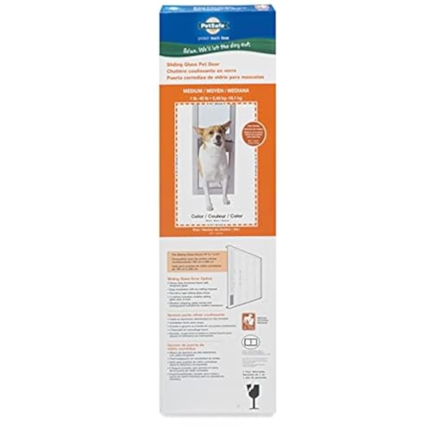 Photo 1 of PetSafe Sliding Glass Pet Door – Great for Apartments and Rentals – for Medium Sized Pets – Quick DIY Installation – No Cutting into Your Existing Door 2-Piece Sliding Door White Medium (Pack of 1)