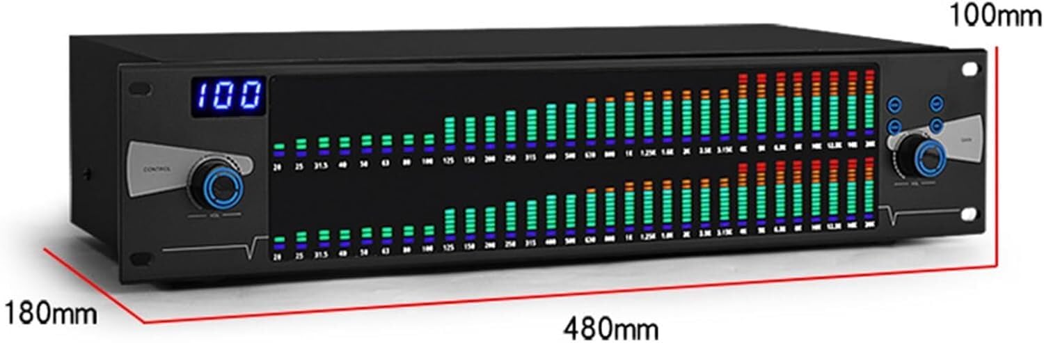EPANO LXXW Equalizador Ecualizador gráfico Digital, procesador de Audio, Pantalla de Espectro Dual de 31 Bandas, con Almacenamiento for 10 Efectos preestablecidos Ecualizador de Audio