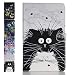 Produktbild ANCASE Tablet Hülle kompatibel für Apple iPad Mini 5 4 3 2 1 Hülle Case Leder Tasche Muster Schutzhülle Flip Cover mit Kartenfach - Schwarz Weiss-Katze
