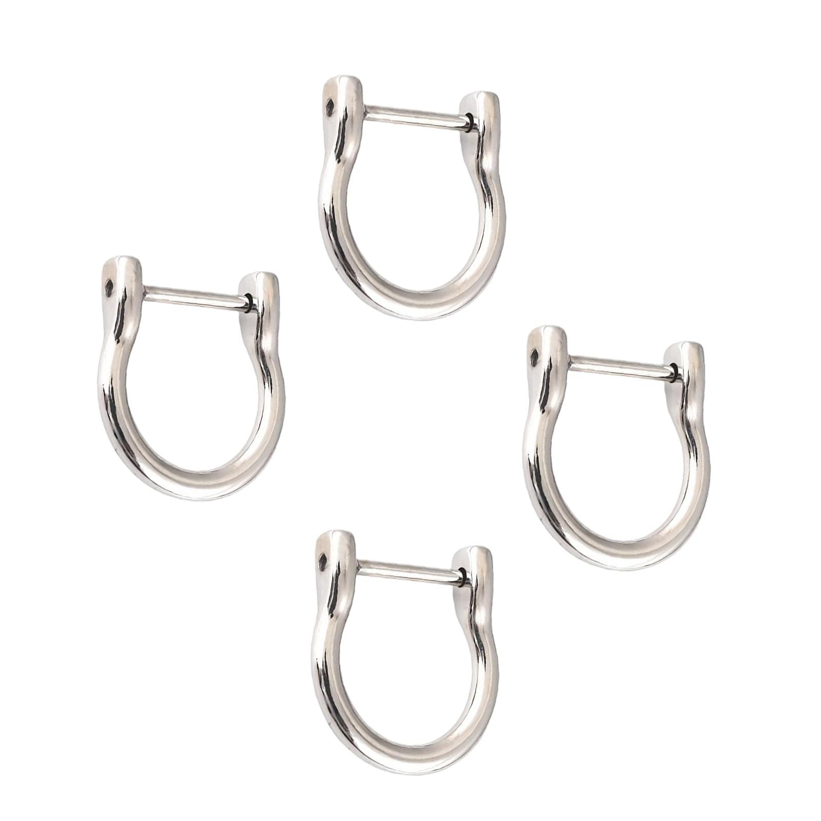 Kangnice 4Pcs Alloy U-shape Hook 20mm Diameter Detachable Screw on Fasteners Clip for Bags Making Camping Gear Accessories Detachable U-shape Clip for Backpacks