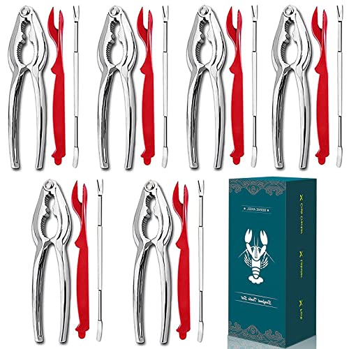 19 Pcs Seafood Crackers Tools Nutcrackers Set, Crab Nut Lobster Crackers Tools And Forks Set Including 6 Crab Crackers, 6 Lobster Shellers And 6 Forks #TOP10