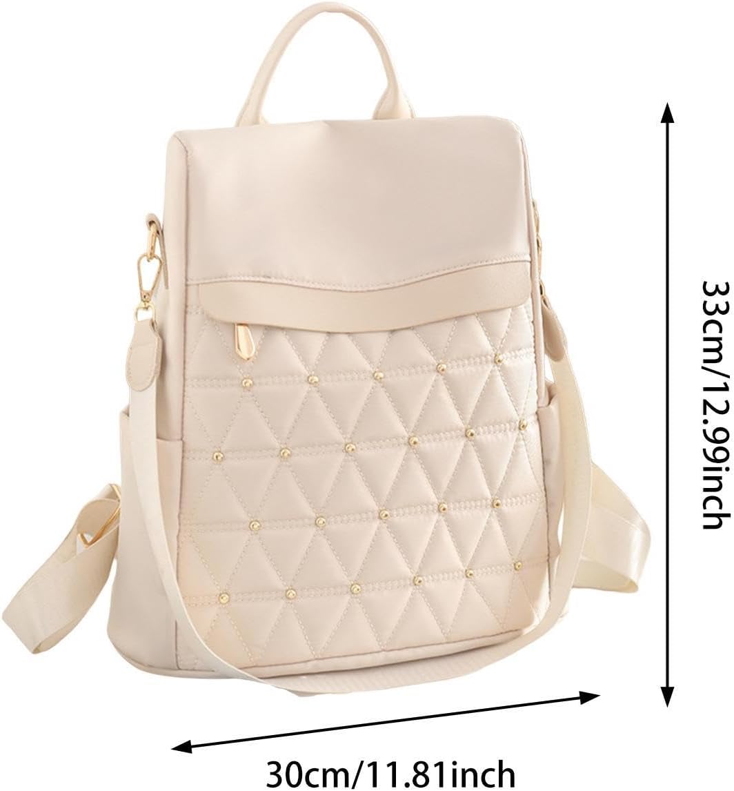 Backpack Purse Daily Daypack for Travel Women Shopping Working, Beige