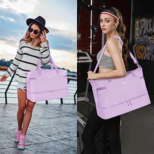 Gym Bag For Women Weekender Bag With Waterproof Shoe Compartment Sports Travel Duffel 3Pcs Set Carry On Overnight Bags For Business Trip Travel Gym Yoga #TOP6