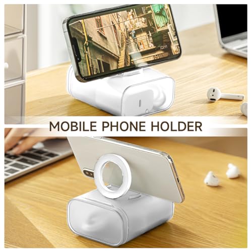 Image of Verilux Travel Cable Organizer Storage Box with Folding Phone Stand Multi Cable Storage Organizer for Charging, USB, Data Charger Adapter Earbuds