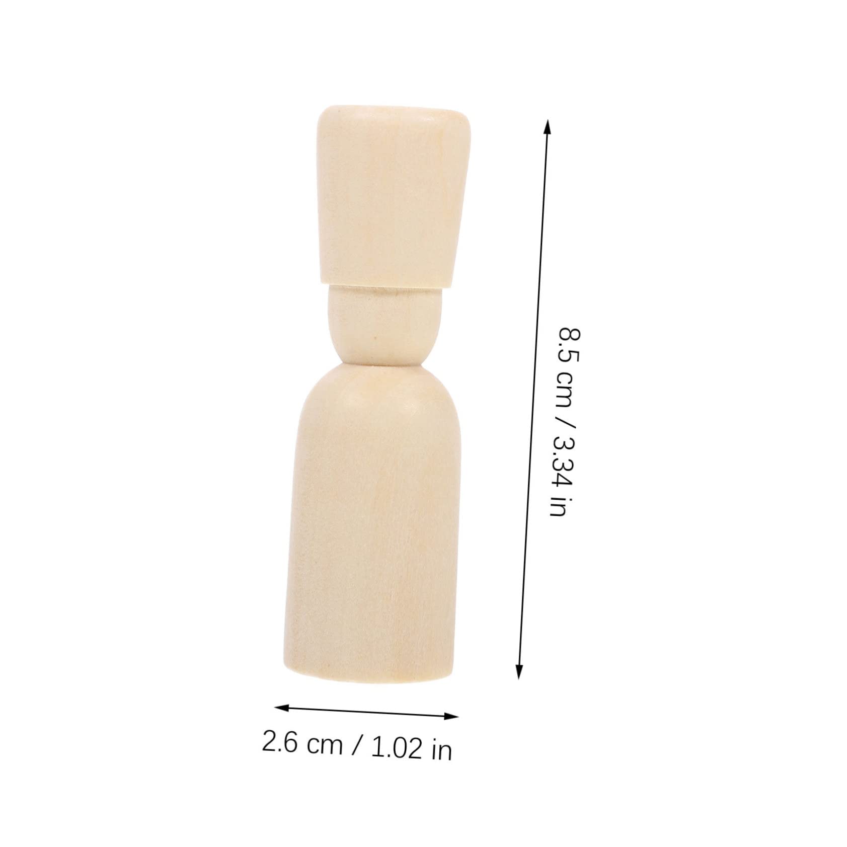 Muñecas de Clavija de Madera para Pintar Kit de Manualidades Infantiles con 20 Piezas, Superficie Lisa, Diseño con Sombrero, Adecuado para Actividades Creativas y Educativas