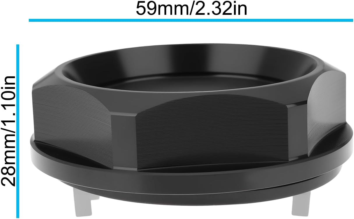 Engine Oil Filler Cap Aluminum Alloy Compatible with Mitsubishi Lancer Evo 4 5 6 7 8 9 FQ Colt Black 59x28mm