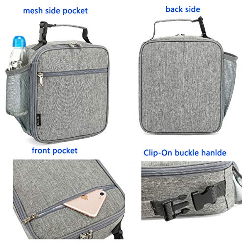 Flowfly Kids Lunch Box Insulated Soft Bag Mini Cooler Back To School Thermal Meal Tote Kit For Girls, Boys(Heather Grey) #TOP3