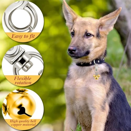Haustierglocken Set für Halsbänder/Schlüsselanhänger - Laut, bunt & stilvoll! Verdreifachen Sie den Charme Ihres Hundes mit diesen 6 Glocken in grün, rot, blau, lila, silber & gold.