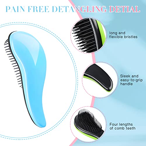 12 Pieces Detangler Brush Hair Brush Bulk Mini Small Wet Comb Brush For Kids Girls Curly Thick Straight No Pain No Knot Hair Brush For Women Men (Vivid Color) #TOP6