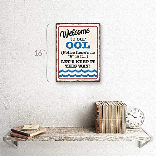 Cartel metálico para piscina Welcome to Our Pool miniatura 2