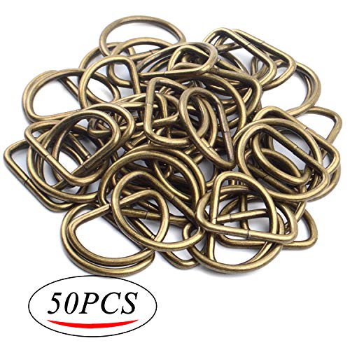 50 Metal Nickel Plated D Rings (1 inch) - for Crafters