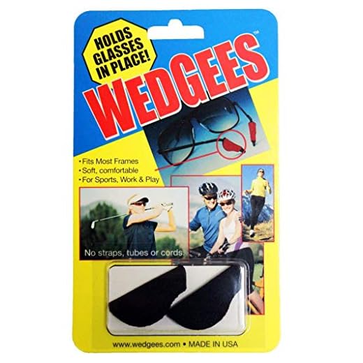 Wedgees 2-Pair Eyeglass Retainers and Eyewear Holders (Black Sport)