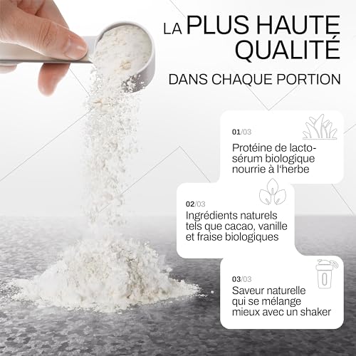 ORGAINIC Protéine Whey - Whey de Vaches Nourries à l'Herbe - Contient des Acides Aminés Essentiels et non-Essentiels et BCAA pour la Prise de Muscle - Traité à Froid, sans OGM - 1000g, Banana – Image 5