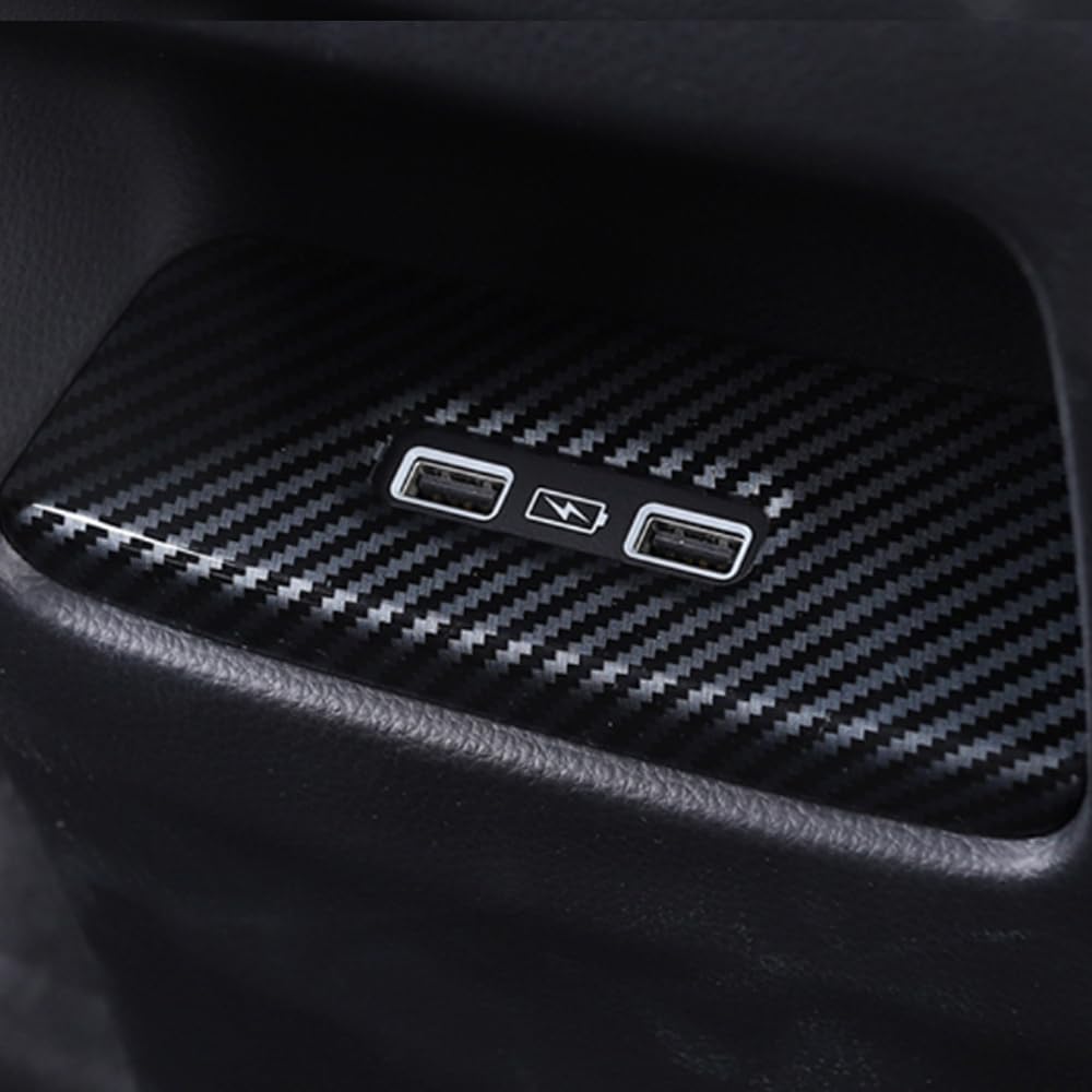 JIEOSDIN Car Accessories Interior Rear USB Strip Decorative Cover Trim Compatible with Honda CR-V CRV 2023 2024 2025 (Carbon Fiber Chrome) 1PCS ABS