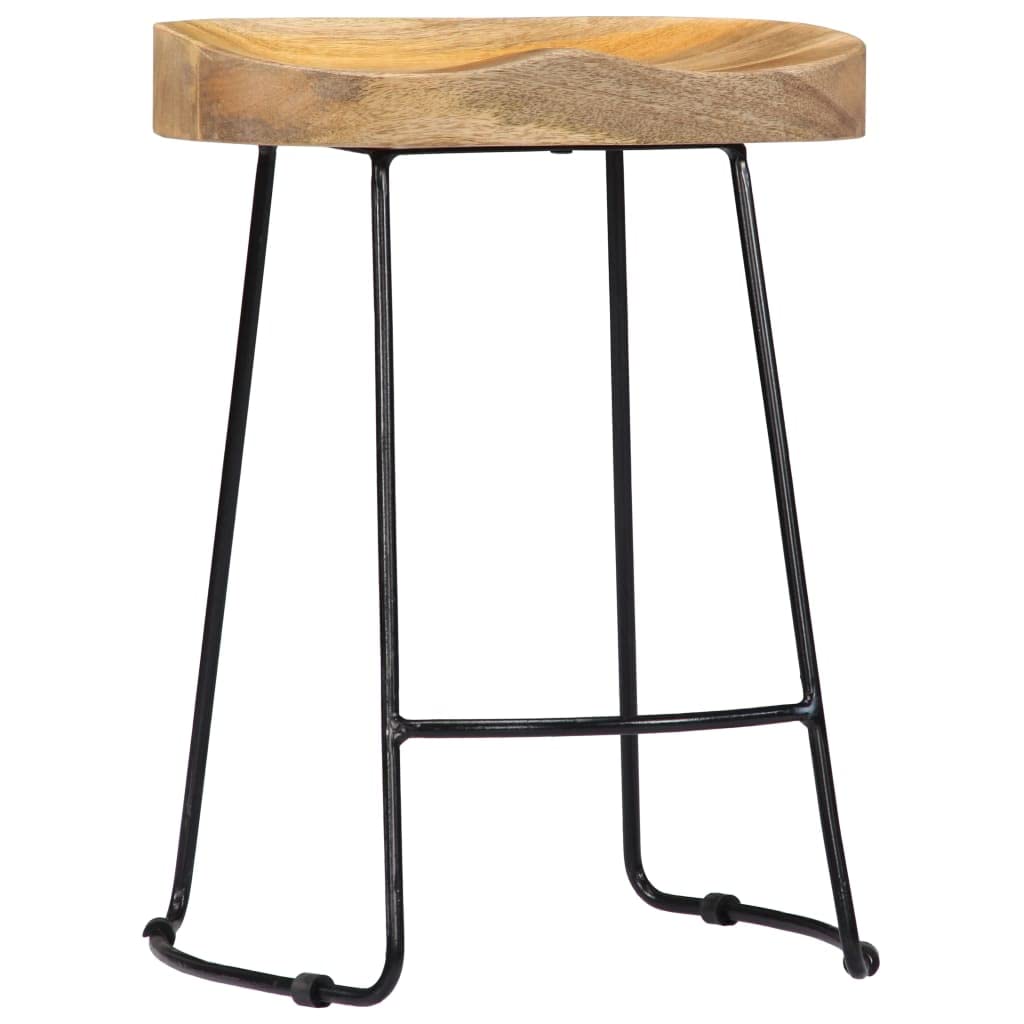 Tabouret de bar en bois de manguier massif et fer robuste pour optimiser votre comptoir