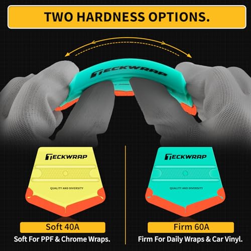Image of TECKWRAP Felt Squeegee for Vinyl Wrap Window Tint, V-Shape, Soft /Med | Pro Car Wrap Tool Kit with 2 Hardness Levels Scratch-Free Tool for PPF, Decal, Inkjet Sticker Paper & Wallpaper DIY Projects