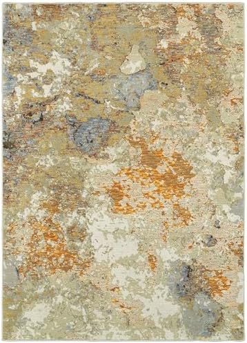 Oriental Weavers Evolution Area Rug - 8031B - 10' x 13'2" - in Gold/Beige - Modern Style, Stain Resistant, Family and Pet Friendly, Family, Dining, Living Room Rug