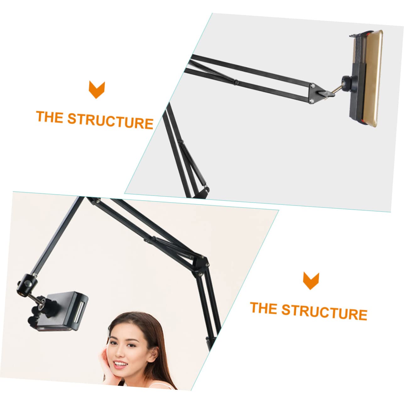 GARVALON Soporte para Teléfono Ajustable Soporte De Escritorio y Cama Metal y Plástico