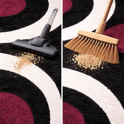 Image of 3D Shaggy Polyester Carpet Rug Runner Area Mats for Bedroom /Living Area /Home with Anti Slip Backing Soft /Fluffy Hight Pile - (Moon Maroon, 4x6 feet)