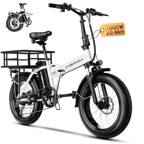 CBVELO 1000W Folding Electric Bike with Removable Battery