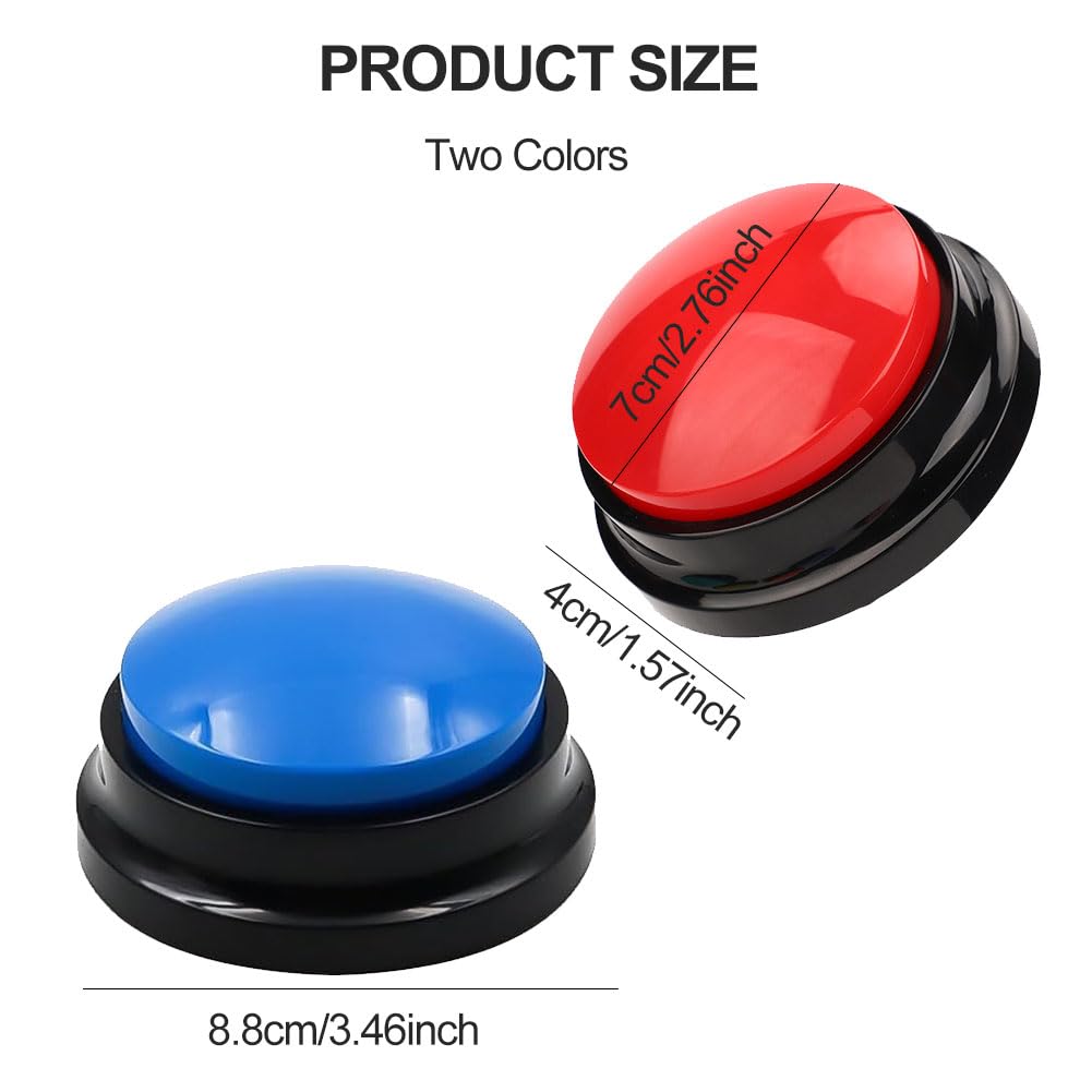 Cerioll Buzzer Enregistrable, Buzzer Chien, Buzzer Sonore et Lumineux, 2 Pièces Bouton Chien, Bouton Enregistreur, Buzzer Sonore, Bouton Chien Communication, Boutons pour Chiens pour la Communication
