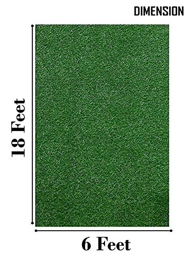 Image of Yellow Weaves 45 Mm High Density Artificial Grass Carpet Mat For Balcony, Lawn, Door (6 X 18 Feet), Green