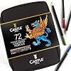 Castle Art Supplies 72-delige set kleurpotloden in etui met rits, om uw kleurpotloden makkelijk te bewaren en te…