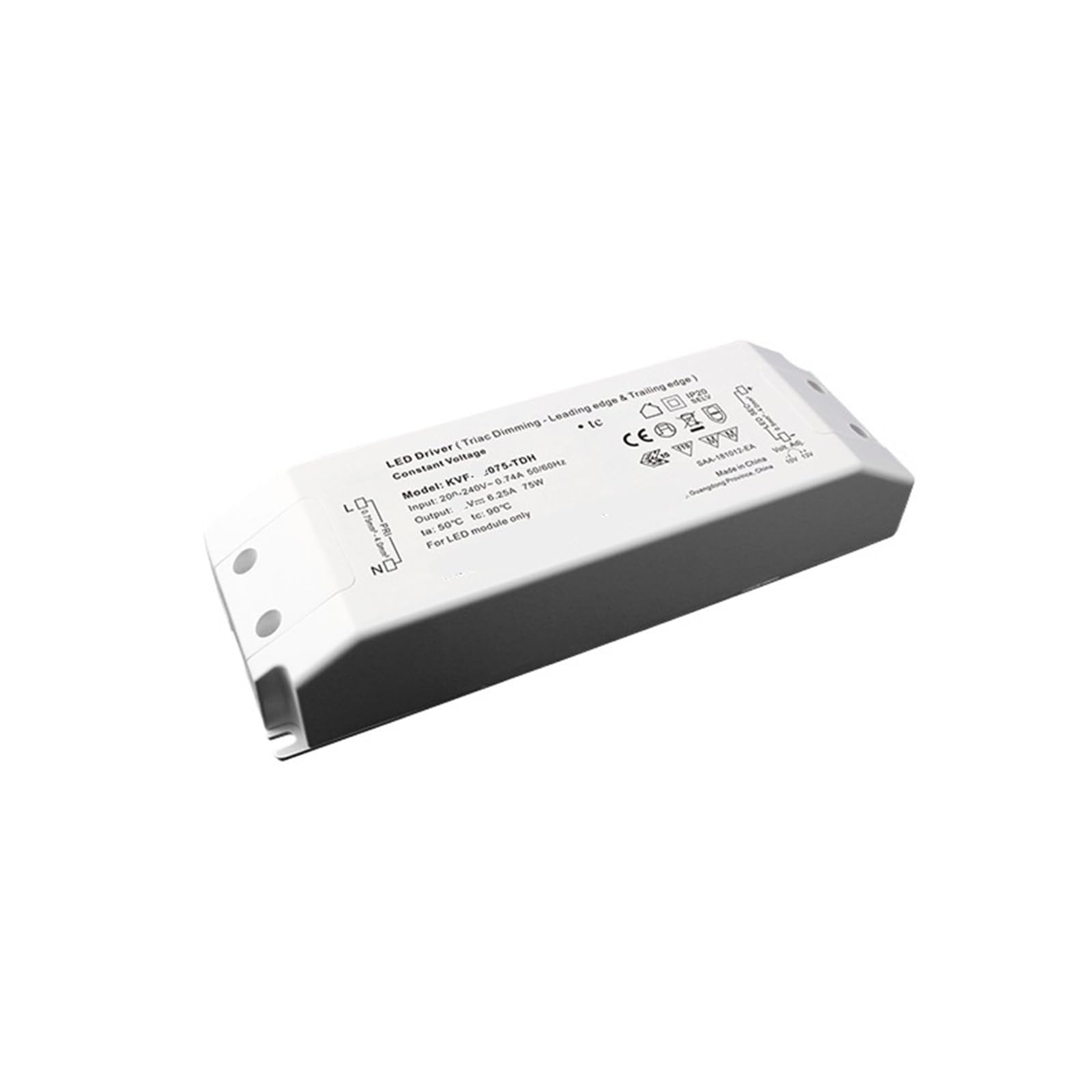 PWANUIGTE KVF-30-90-TDH LED thyristor dimming Driver Power Supply high and Low Voltage Single Color Staircase line Light(12V 6.25A 75W)