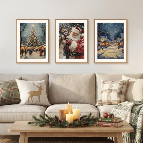 Aryroi Large Enchanting Christmas Framed Canvas Wall Art Set- 12"x16"x3