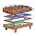 GOPLUS 4 en 1 Table Multijeux Pliante Billard/Babyfoot/Hockey/Tennis de Table, Table de Jeu Multifonctionnelle en PP+MDF avec 81,5x43x29,5CM