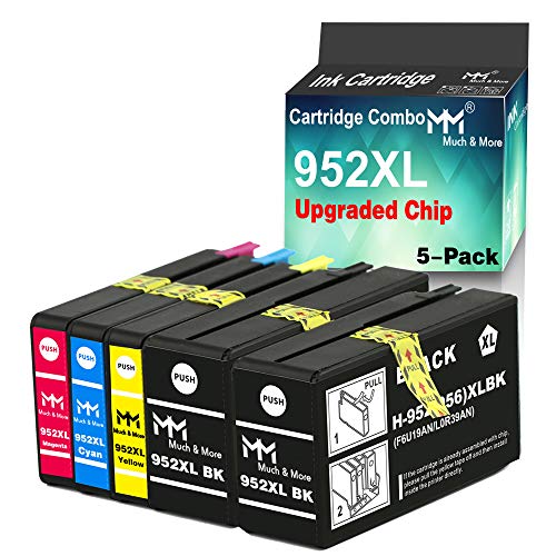 Super Cheap 🛒 MM MUCH & MORE Compatible Ink Cartridge Replacement for HP 952XL 952 XL High Yield to use in OfficeJet Pro 8720 8740 8710 7740 8740 7720 8210 8715 8730 (5-Pack, 2 x Black, Cyan, Magenta, Yellow)