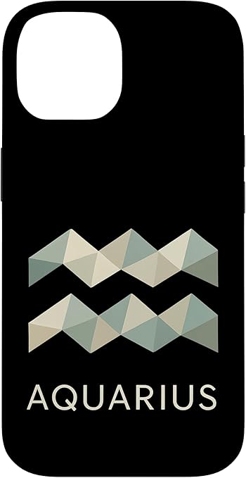 Aquarius Geometric Zodiac Art Case for iPhone 14