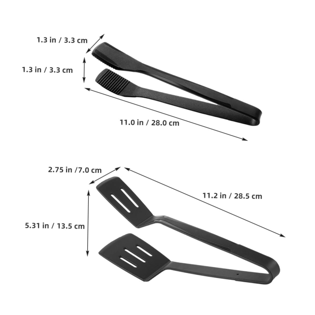 Pinza da Cucina in Silicone Nera, Set 2 Pezzi per Barbecue e Cucina | Impugnatura Comoda, Presa Sicura, per Ristorante e Banchetto, Semplice, Accessorio Pratico