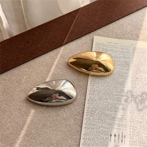 Elegant Chunky Teardrop Brooch for Men and Women - Gold/Silver Plated Minimalist Geometric Lapel Pin for Fashionable Attire - Image 3