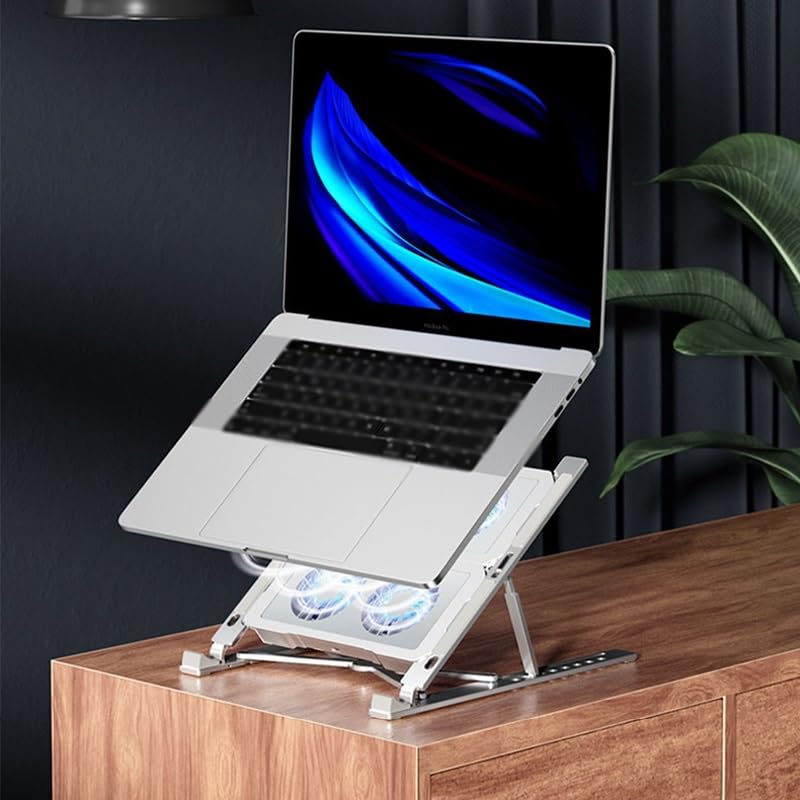 Base para notebook con ventilador y ajuste de altura miniatura 4