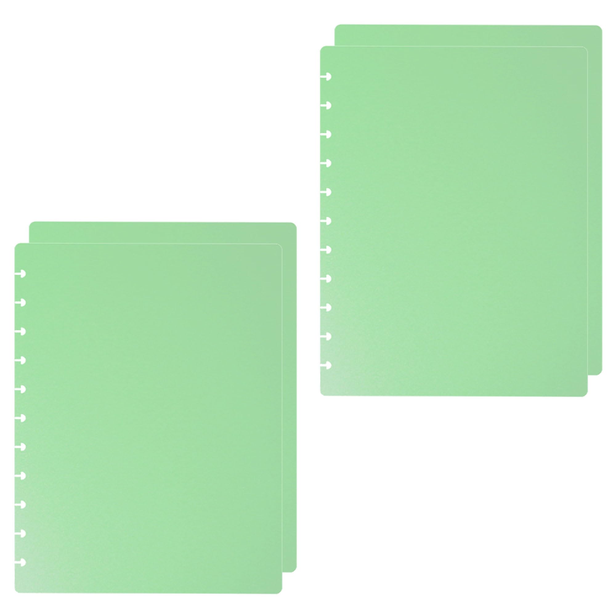ITSYHPRO 2 Set A4 Discbound Notebook Covers DIY Disc Planner Candy Colors Compatible for Notebook and Planner(Green,A4)
