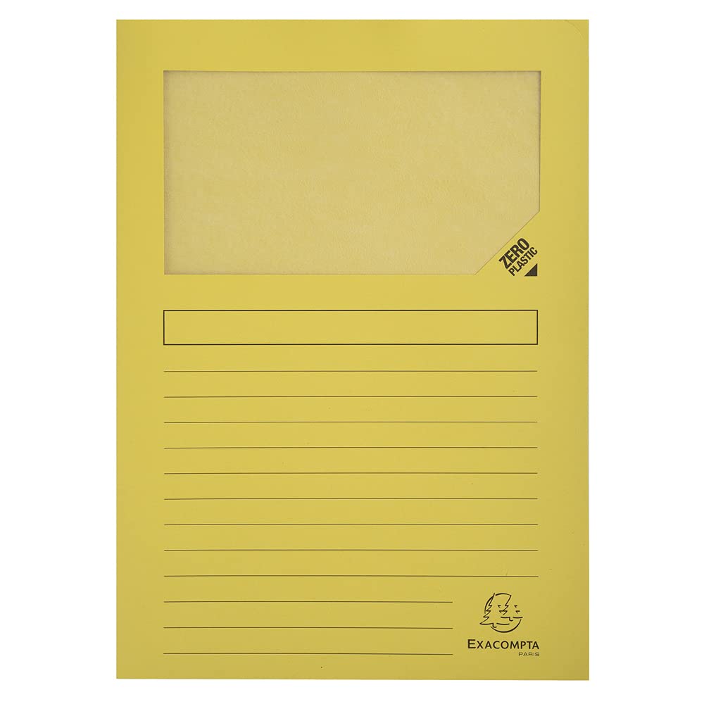 Exacompta 50109E - Lote de 100 Subcarpetas Forever 120 con ventana e impresas, Color Amarillo