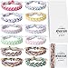Ecally 12 Pack Handmade Braided Friendship Bracelets with Cards Insert Adjustable Girl Woven Bracelet Camping Party Favors Teen Girl Party Gifts for Girls Teens