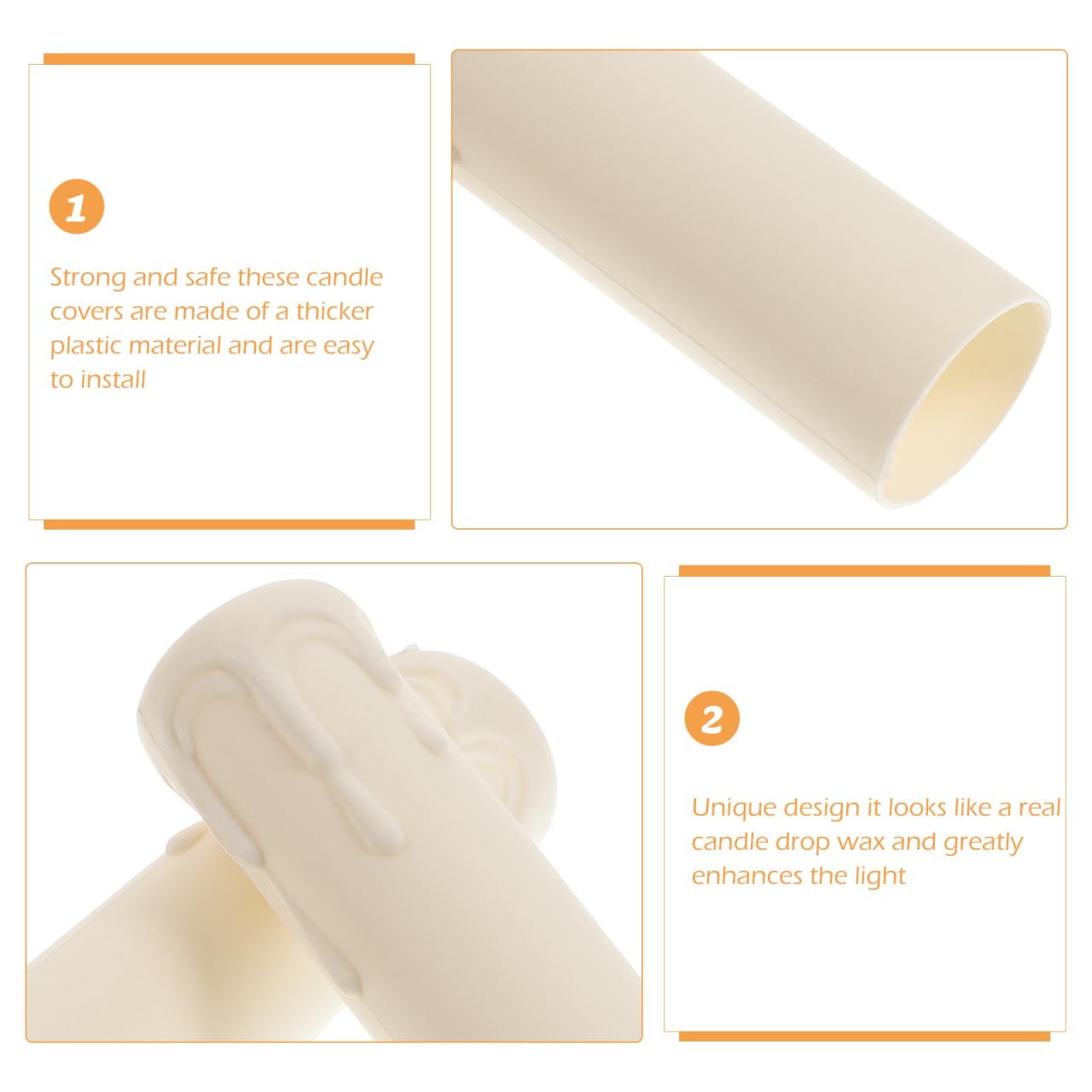OSALADI 20 Piezas Mangas De Vela De Lágrimas Candelabro De Velas Cubre Zócalo De Manga De La Base De La Lámpara De Caja El Plastico Manga De La Cubierta Sucursales