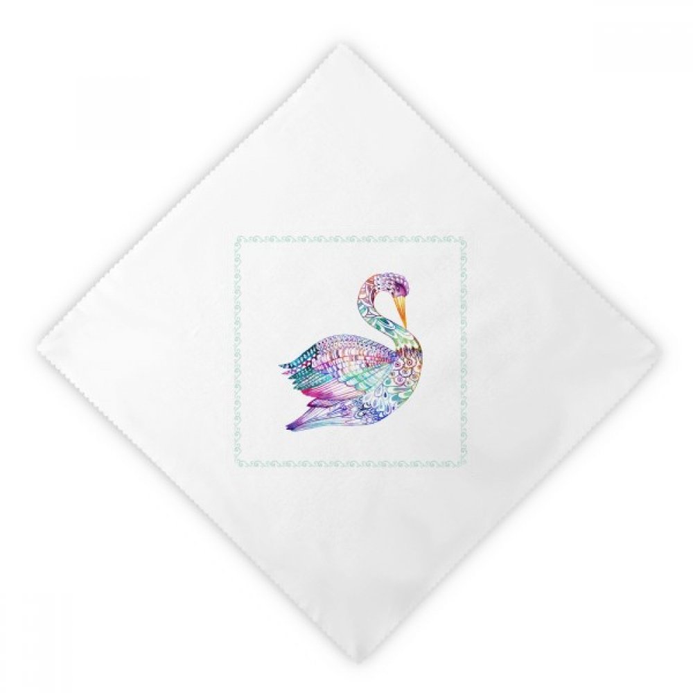 Servilletas de tela blancas de almuerzo con dibujo de pájaro colorido