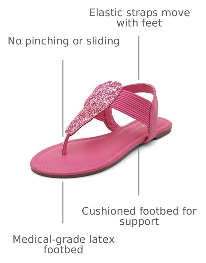 Image of Shoe Land Women's Flat Sandals - Fashion Thong & Gladiator Style with Elastic Strappy String Ankle Strap, Dressy Casual Comfortable Daily Wear, Trendy 2025