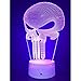 Produktbild FLYMEI 3D Schädel optische LED Lampen,7 Farben blinkende Kunst Skulptur Lichter,Atmosphere Lamp with USB Cable