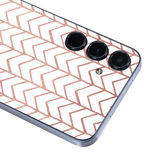 Skinit Decal Phone Skin Compatible with Galaxy A36 5G - Rose Gold Herringbone Design
