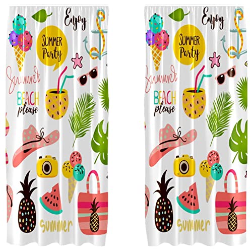 Rideaux occultants plage tropicale microfibre 140x213cm