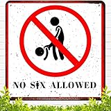 Blavna No Sex Allowed Sign Decorative Signs Retro Fashion, Funny No Sex Allowed Metal Tin Sign 12 X 12 Inch